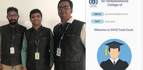 The young professors have developed this app to save food from getting wasted (Pic: Prof Guruprasad YK)