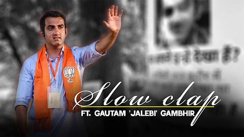 Gautam at the pollution meet after a plate of piping hot jalebis (pic: Edexlive)
