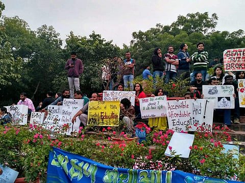 JNU Students during protests (Pic: JNUSU)