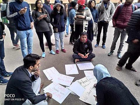 Scene from the protest march at IIT Delhi | Pic: IITD student council