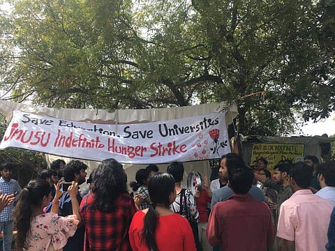 The students have been protesting since Monday evening