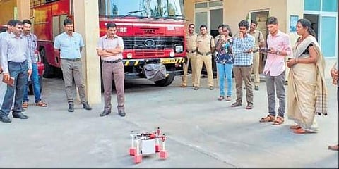 Students hold demo of a drone in Vijayawada