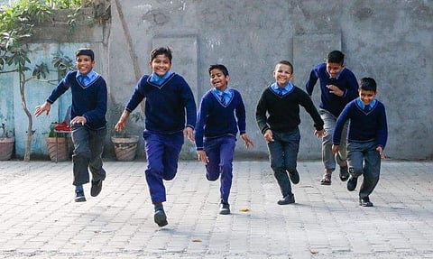 The boys of Rajkiya Purva Madhyamik Vidyalaya (pic: Ketto)