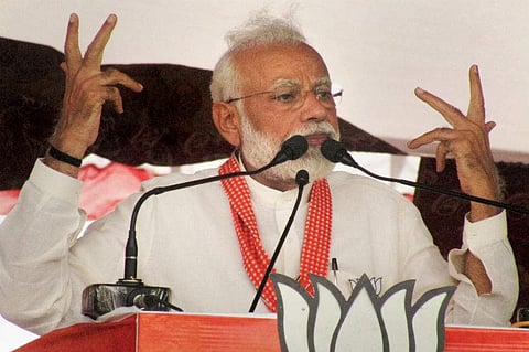 Narendra Modi at an election rally