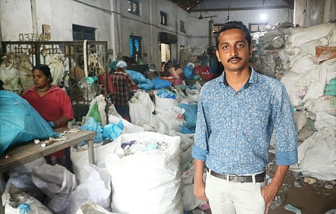 Jabir insists that everyone use reusable water bottles instead of buying plastic bottles that are thrown away after one use (pics: TP Sooraj)