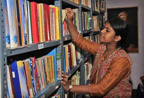 Yashoda inside her library (pics: Arun Angela)