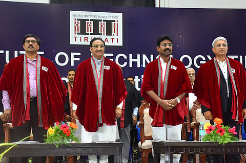 HRD Minister Ramesh Pokhriyal 'Nishank' at IIT Tirupati's campus inauguration programme