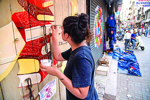 This duo transformed the look and feel of an old merchant locality in Pune by jazzing up the shutters (Pic: Panchsheel Gaikwad)