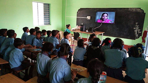 Digital classes conducted for students in one of the rural government schools