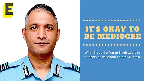 Group Captain Varun Singh in a letter that he wrote to the students of his school (Picture: Edexlive)