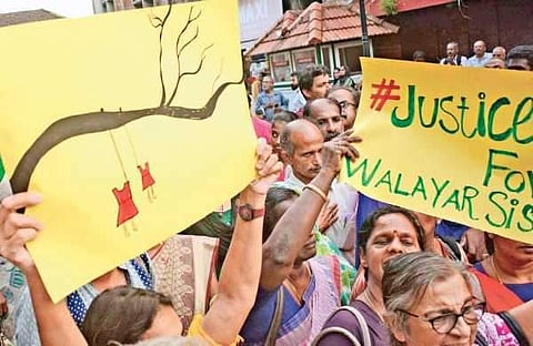 Civilians and various groups protesting the handling of the Walayar case (Pic:Facebook)