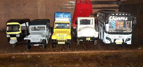 Models of vehicles made from foam sheet (Pictures: Karthik Lahari)