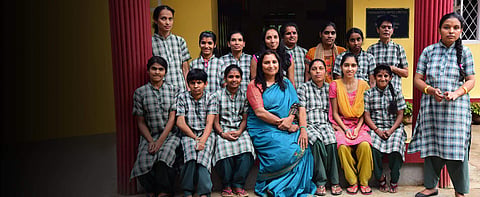 Arathy Somaiah, Director of the centre along with the students at Swastha Center for Special Education and Rehabilitation (Pictures: The Coorg Foundation)