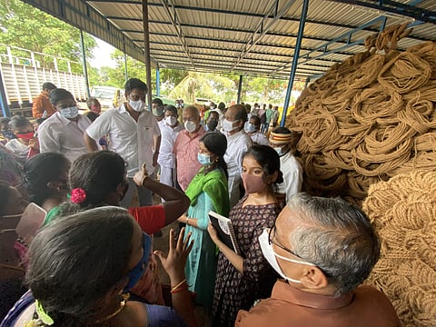 With Thiruvarur Collector, MLA DR TRB Rajaa and Dr Jeyaranjan (VC), SDPC | (Pic: Nonurban Foundation)