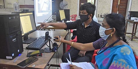The counselling process underway at the Government Central Polytechnic College at Taramani in Chennai (Photo | Ashwin Prasath, EPS)