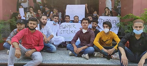 Students of Jammu's Cluster University demand re-examination | Pic: Heena Kosur