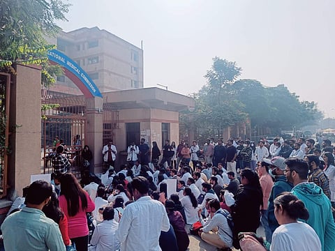 Foreign Medical Graduates protest in front of the NMC | (Pic: Sourced)