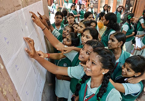School students checking results | Image for representative purpose only | (Pic: Express)