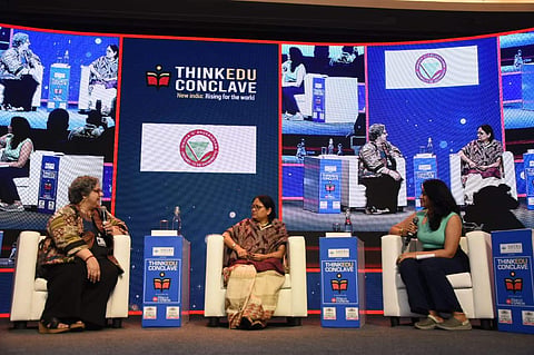 Women in STEM session at Think Edu Conclave 2023 with Dr Ramya Moorthy and Dr Sanghamirta Bandopadhyay | (Pic: Ashwin Prasath)