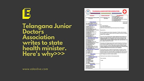 Telangana Junior Doctors Association writes to state health minister. Here's why | (Pic: EdexLive)