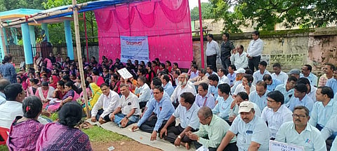 Odisha primary teachers protest| (Pic: Tulu Dei)