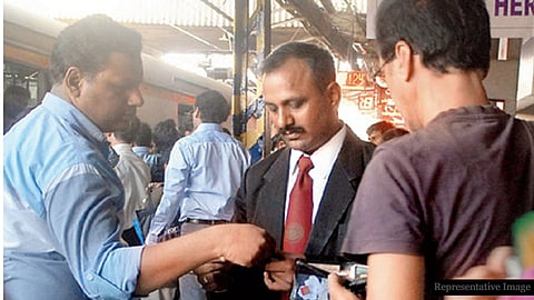 Ticket Checking at the railway station