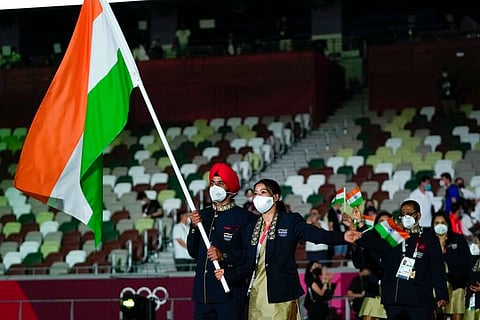 Manpreet Singh and MC Mary Kom