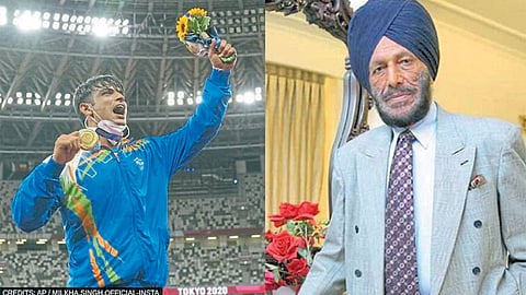 Neeraj Chopra and Milkha Singh
