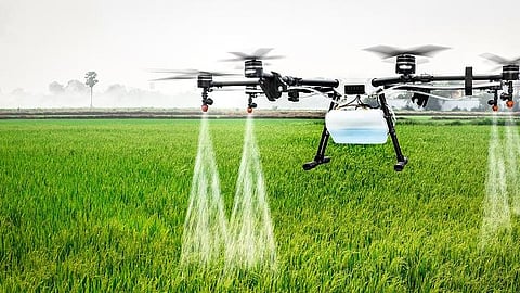 Use of drones for field spraying