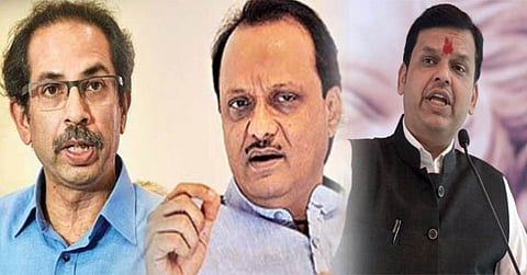 Uddhav Thackeray-Ajit Pawar-Devendra Fadnavis