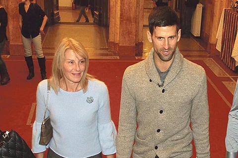 Novak Djokovic with mother