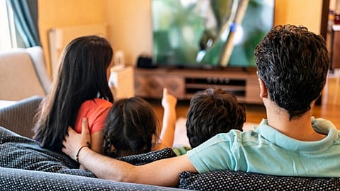 watching TV