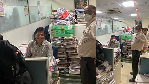 किरीट सोमय्या मंत्रालयात; कर्मचाऱ्याच्या खुर्चीवर बसून फाईल्स बघितल्याने खळबळ