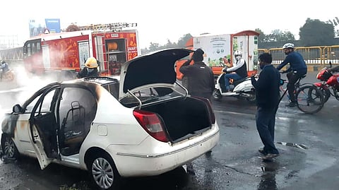 sangvi burning car