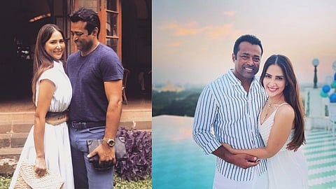 kim sharma and leander peas