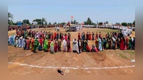 बामणी ता कागल येथे हजारो भाविकांच्या उपस्थितीत पार पडलेला रिंगण सोहळा