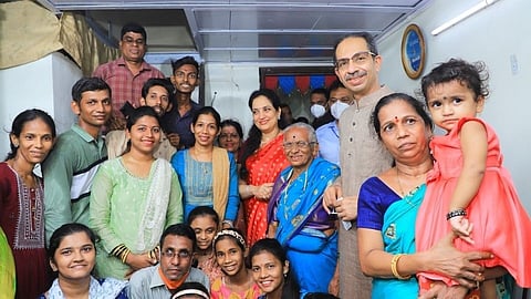 CM Uddhav Thackeray with his family member visited Chandrabhaga Shinde at her house