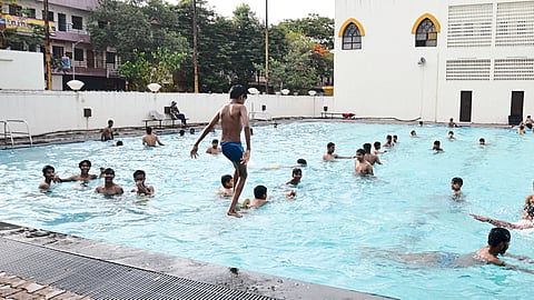 after pandemic Crowds of swimmers at the Rajmata Jijau International Swimming Pool Nashik News