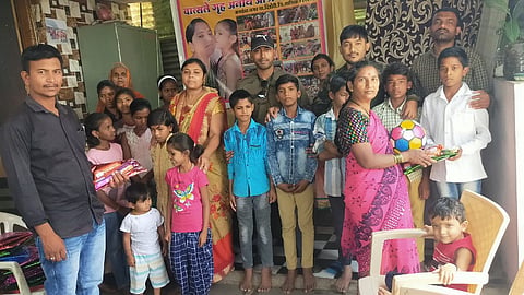 Celebrating birthday at orphanage paying homage to martyred soldier Prasad Kshirsagar