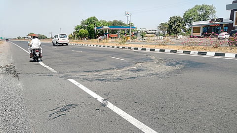 cracks on road