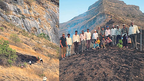 Mountain rescued by Students & Forest Department