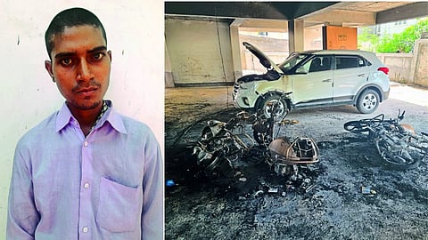 burning vehicles
