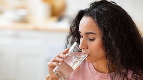 drinking cold water