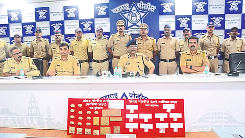 Police with seized stuff