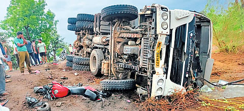 dumper & Motorcycle accident