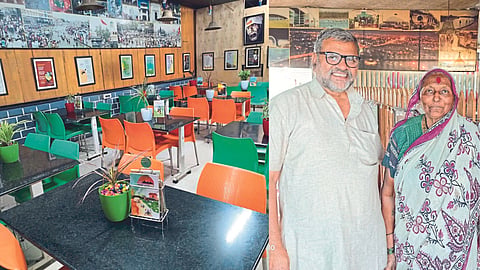 'रिलॅक्स कॉर्नर' हॉटेल चालवणाऱ्या भीमाबाई जोंधळे व त्यांचा मुलगा प्रवीण जोंधळे
