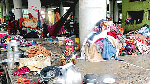 homeless took shelter of Ganeshwadi vegetable market latest marathi news