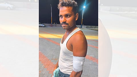 Injured farmer Gorakh Jadhav.