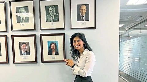 Honor of Geeta Gopinath Pictures flashed on IMF wall