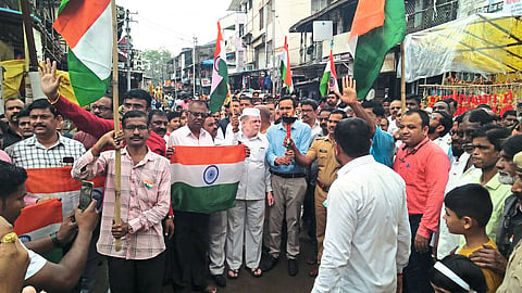 tiranga rally at Manmad Ekatmata Chowk on Tuesday.